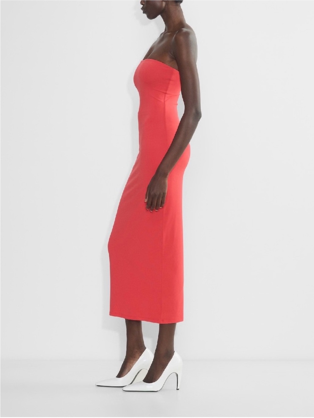 NWOT Aritzia Original Contour Enrapture Strapless Second Skin Maxi Coral Dress - Picture 4 of 9